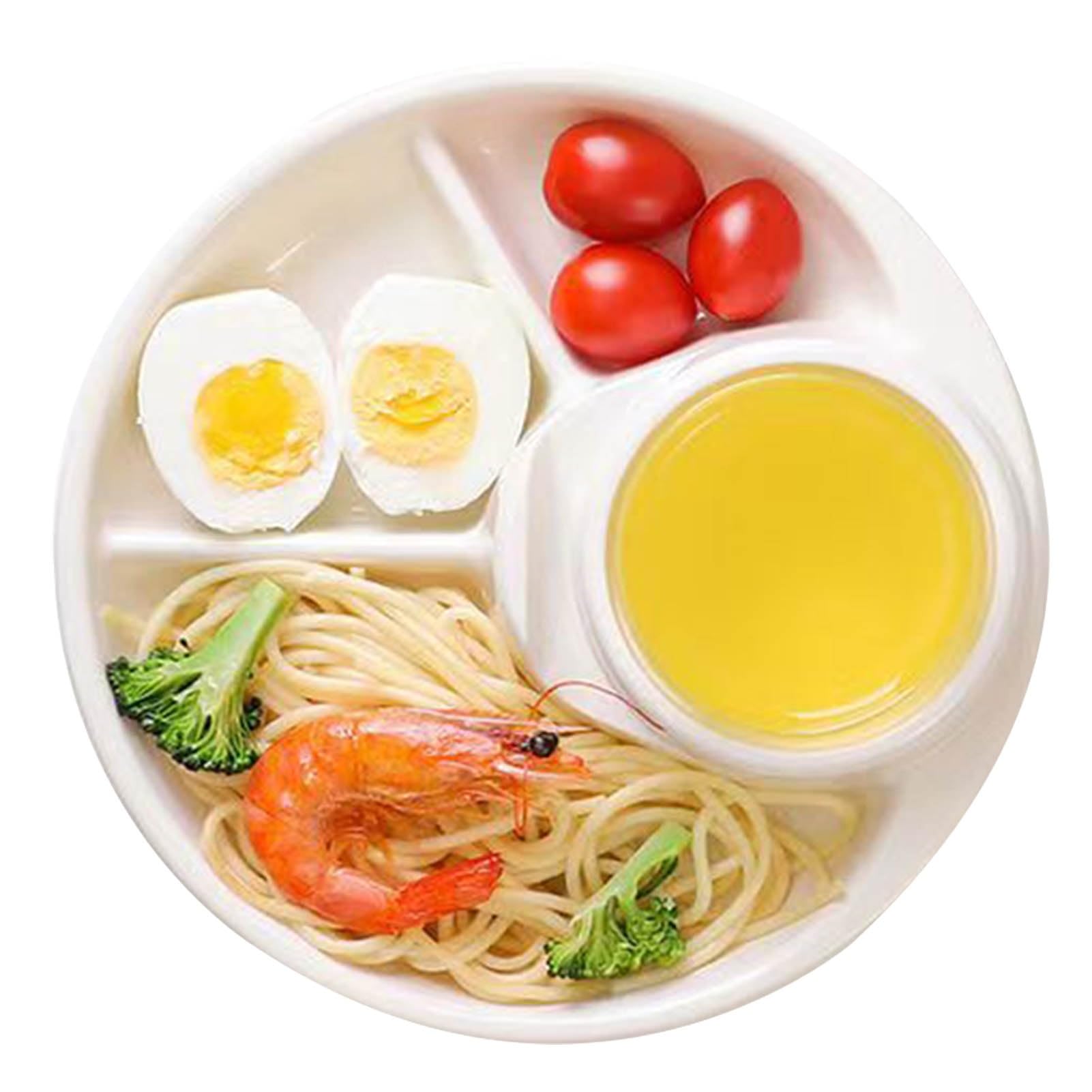 Platos de control de porciones, plato de cena dividido para una alimentación equilibrada, plato de cerámica de 4 secciones para pasta, fruta, ensalada