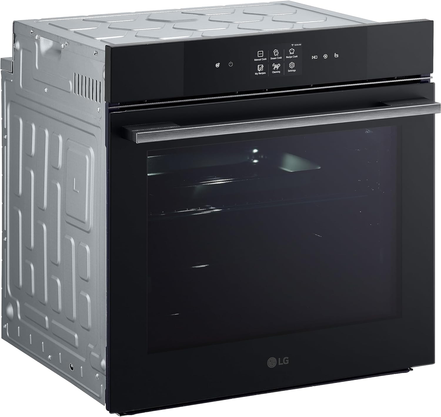LG InstaView WSED7667M Forno da Incasso 100% Vapore, classe A++, 76L, 250°C, Display Touch 4,3", Air Fry, Sous Vide, Pizza, EasyClean, Wi-Fi, Cerniere Ammortizzate, Sonda Temperatura, Nero
