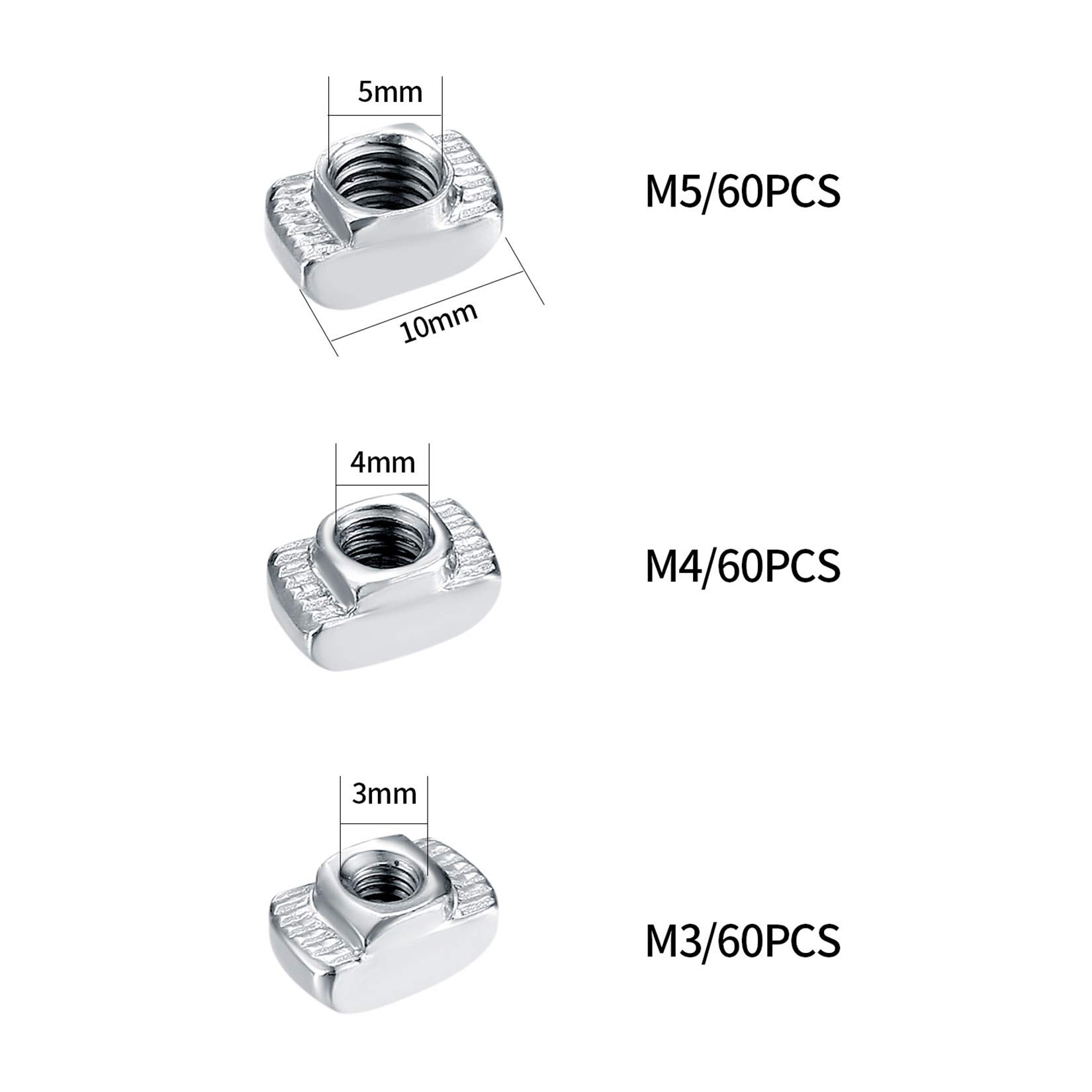 Kit 180 Dadi A T Per Profili Alluminio - M3, M4, M5 Per Stampanti 3D E CNC - Foto 9