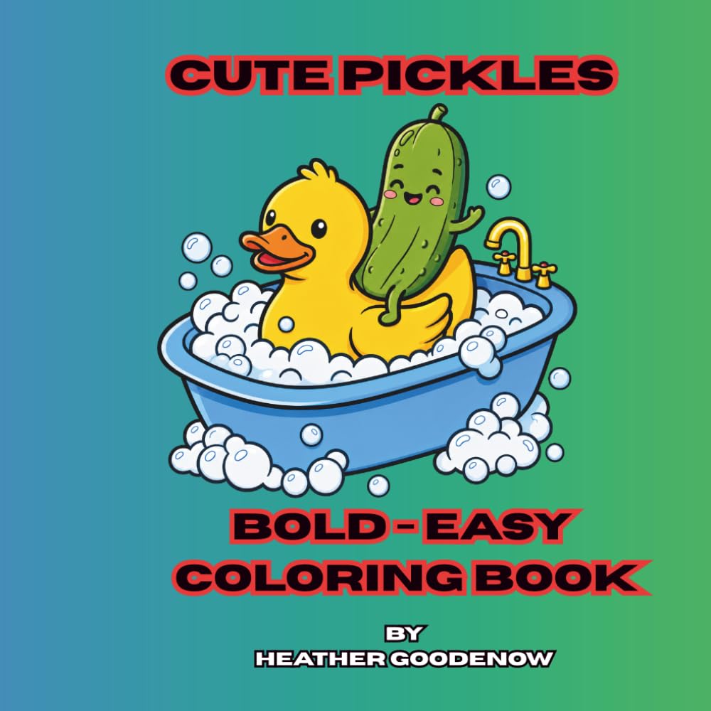 Cute Pickles Bold - Easy Coloring Book