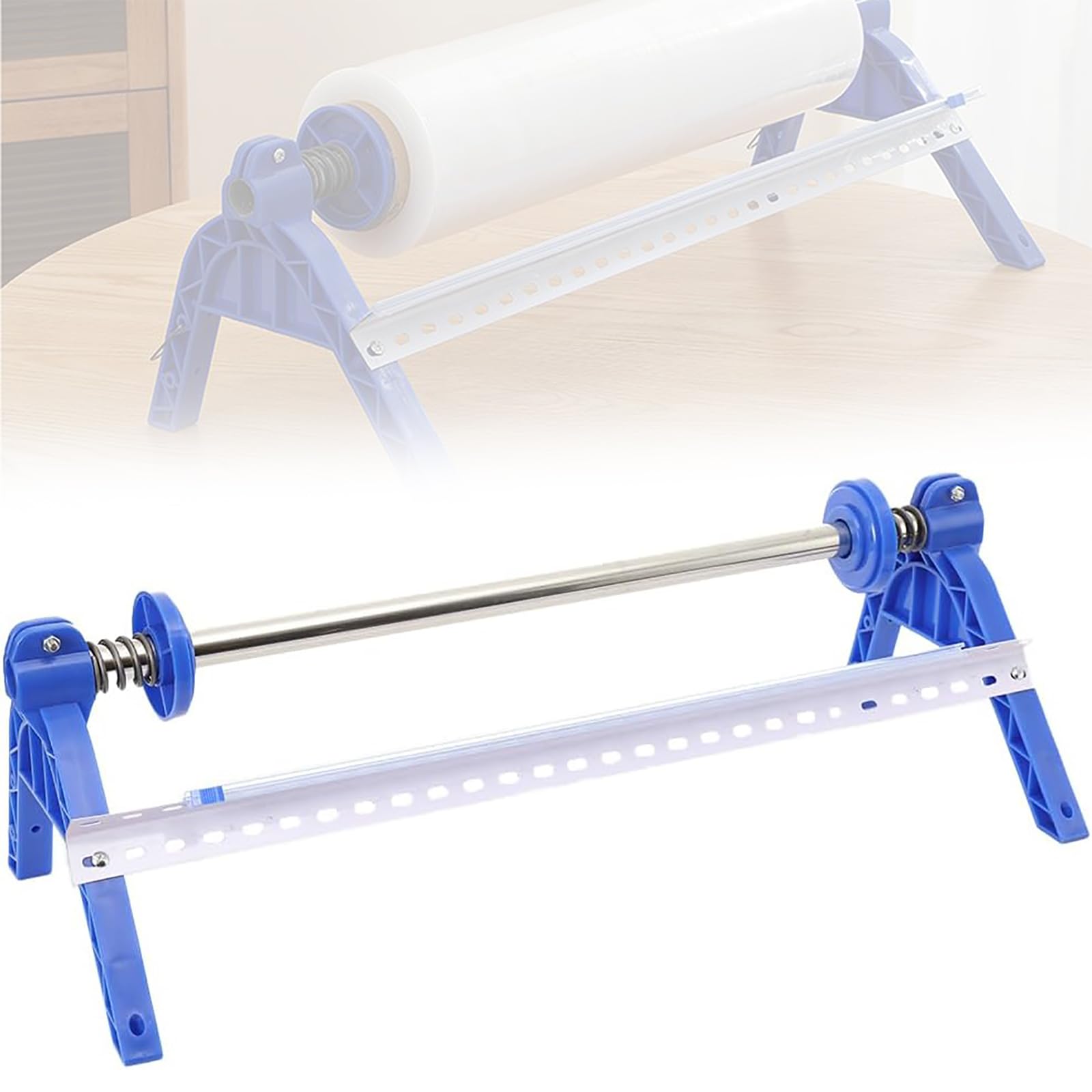Dévidoir De Film Étirable Manuel avec Coupe-Film Coulissant, Support De Rouleau Réglable pour Films De 30 À 50 Cm De Large