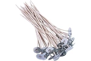 100pcs Candle Wicks for Candle Making Soy Wax,Thick Pre-Waxed Candle Wick with Base