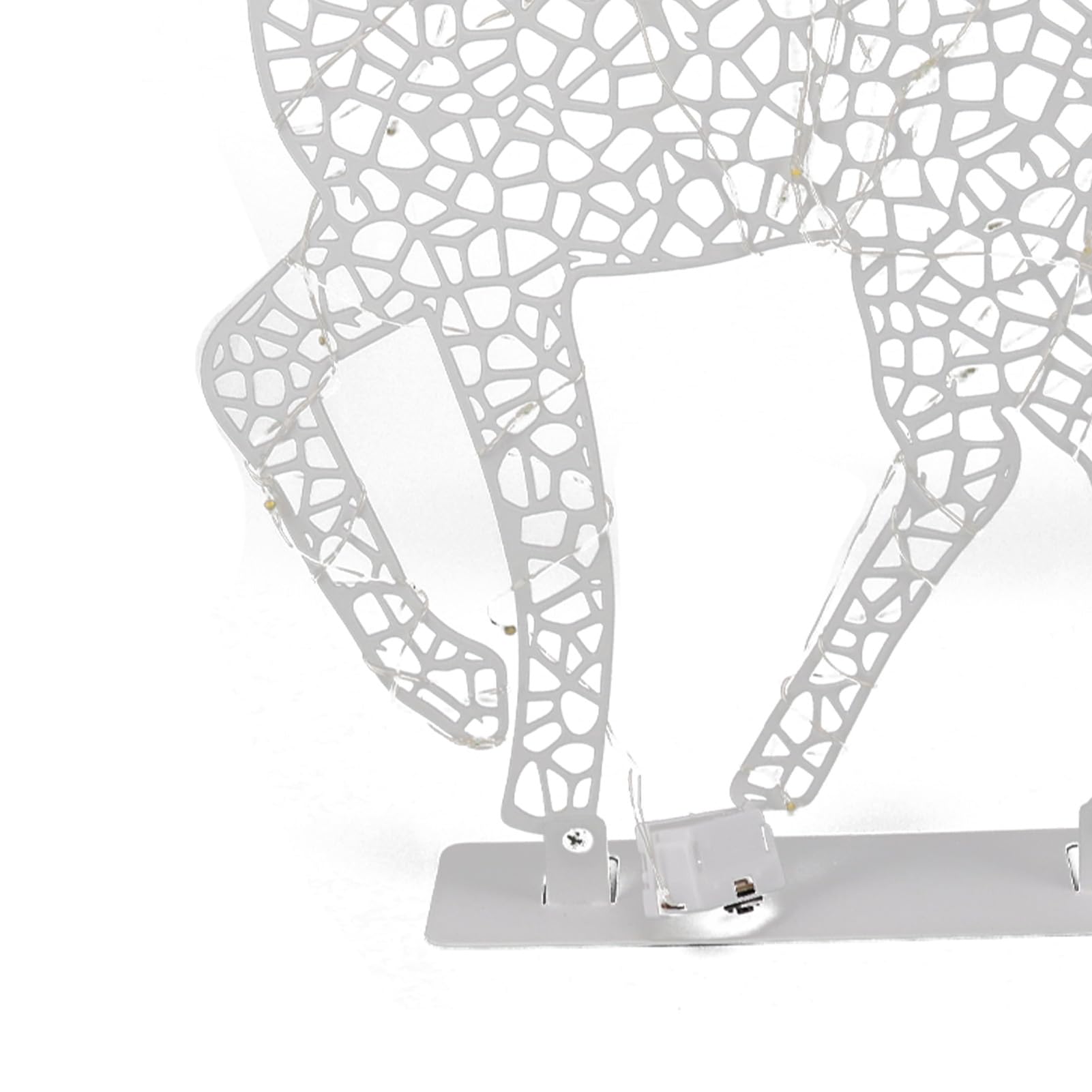 Cocoarm Decorazioni Natalizie Illuminate Cervi Ferro LED Renne Famiglia Set 3 Pezzi Bianco Caldo Decorazione da Tavolo 3D con Fiocchi Rossi e Campanelli per Interni Ed Esterni Portico Giardino