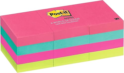 Miniatura 2 de Post-it 653AN Post-it Notes, 1-12 pulgadas x 2 pulgadas, 12PK, 100 ShPad, Ciudad del Cabo
