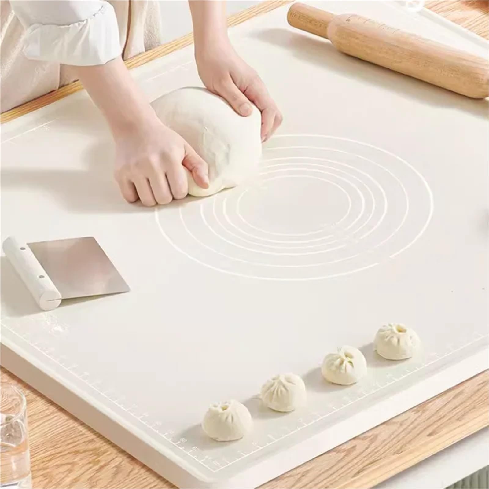 Esterilla de silicona for amasar, almohadilla espesante for el hogar, esterilla for albóndigas, plástico for, herramientas cocina para Repostería(50x70cm)