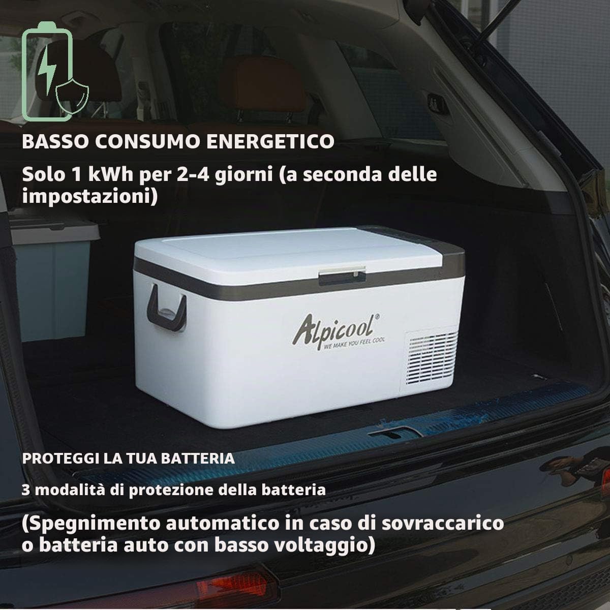 Alpicool K18 18 Litri Mini Frigoriferi per Auto Portatile Elettrico Frigorifero Congelatore per Auto/RV Camion Barca Campeggio 12/24V DC