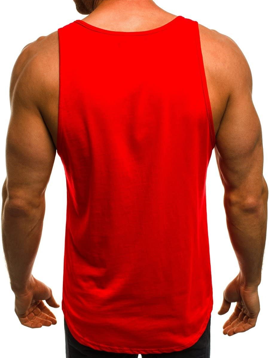 WAZZAP Débardeur Homme Musculation Gym Sport Bodybuilding Fitness Tank Top Imprimé Stringer sans Manches T-Shirt