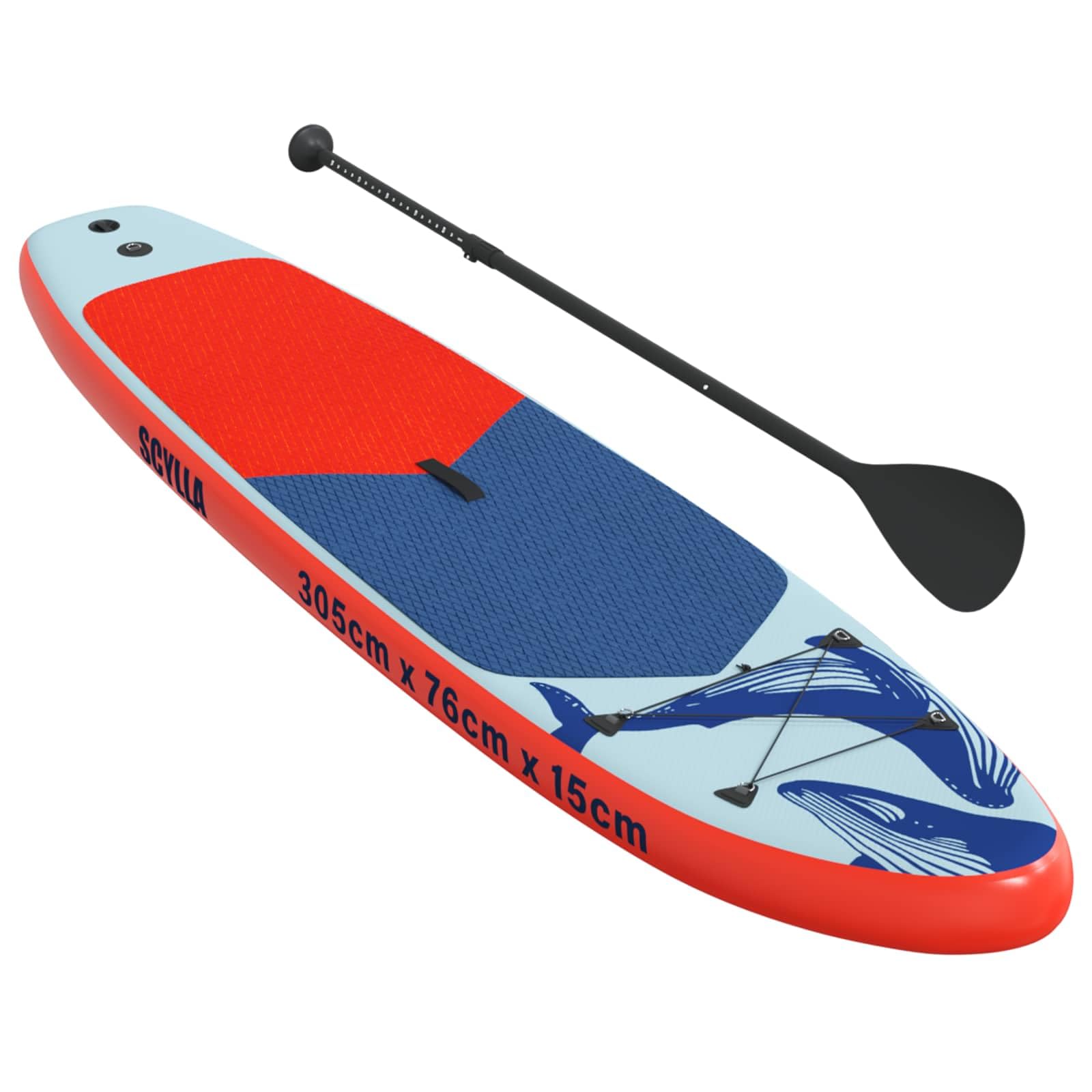 vidaXL Tabla de remo inflable con patrón de ondas de PVC para deportes acuáticos de verano