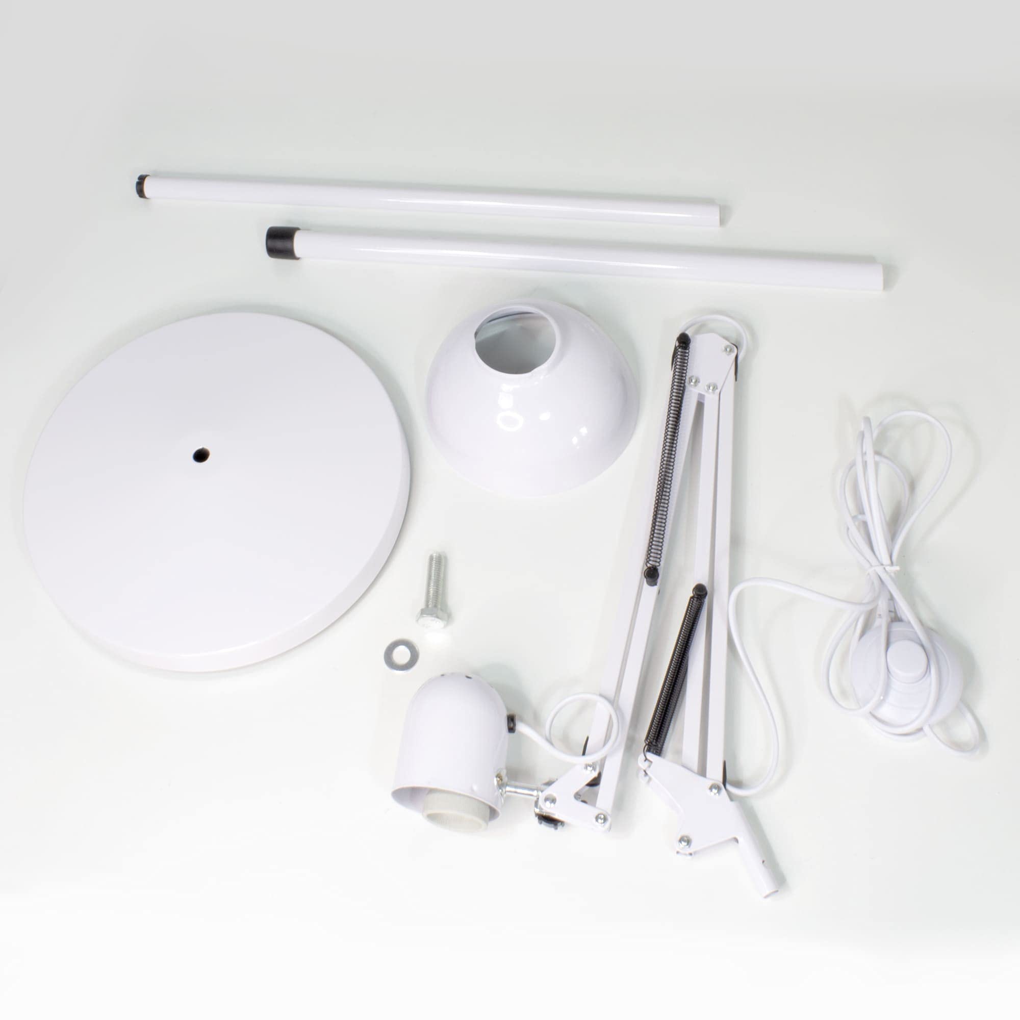Wonderlamp - Lampada da terra articolata Avati, Lampada da terra bianca, Altezza regolabile, Corpo e testa articolabile, Lampadina 1xE27