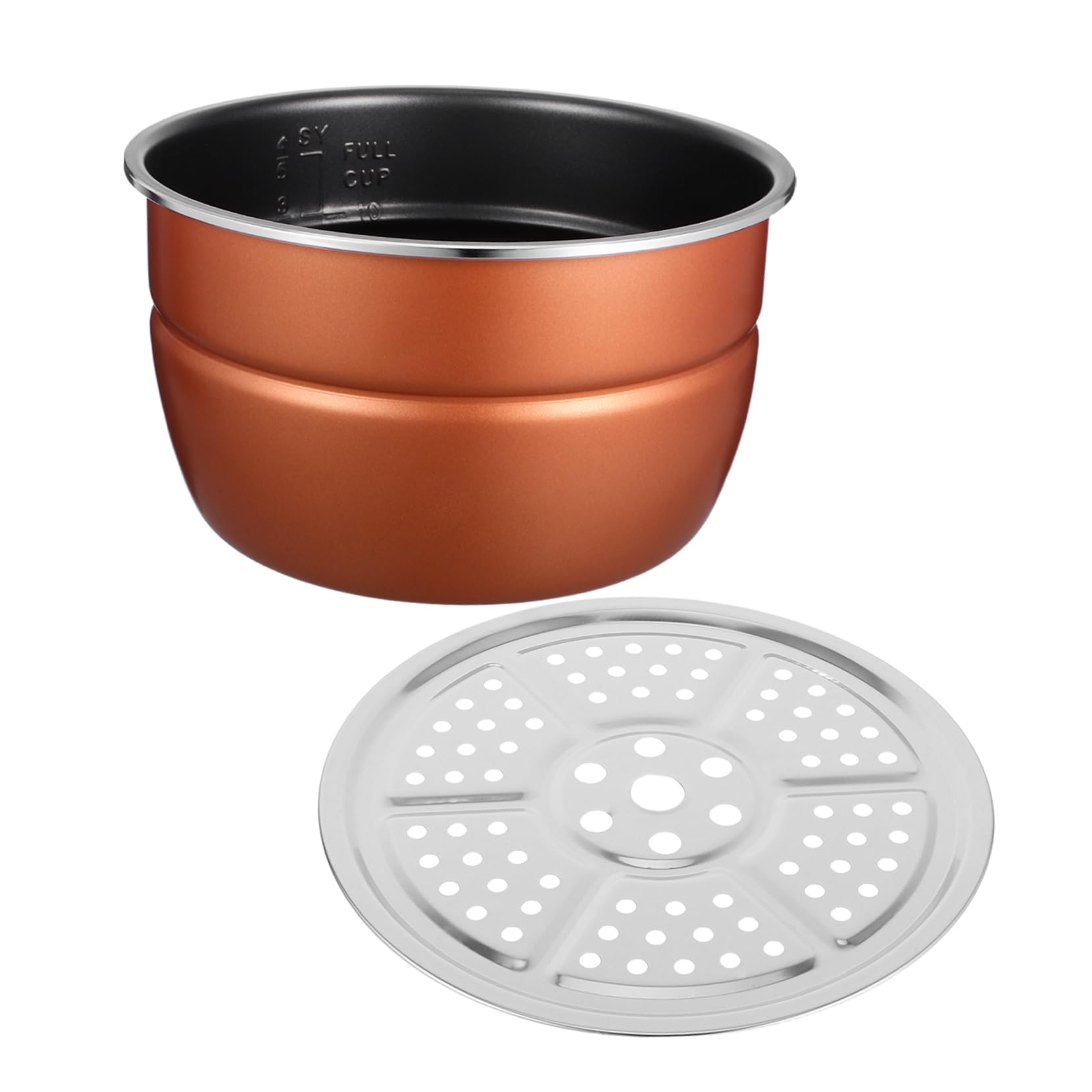 Nonstick Inner Cooking Pot for Electric Rice Cookers Replacement Aluminum Alloy Cooker Pot Liner Pan with Steaming Rack Kitchen Cookware Accessories