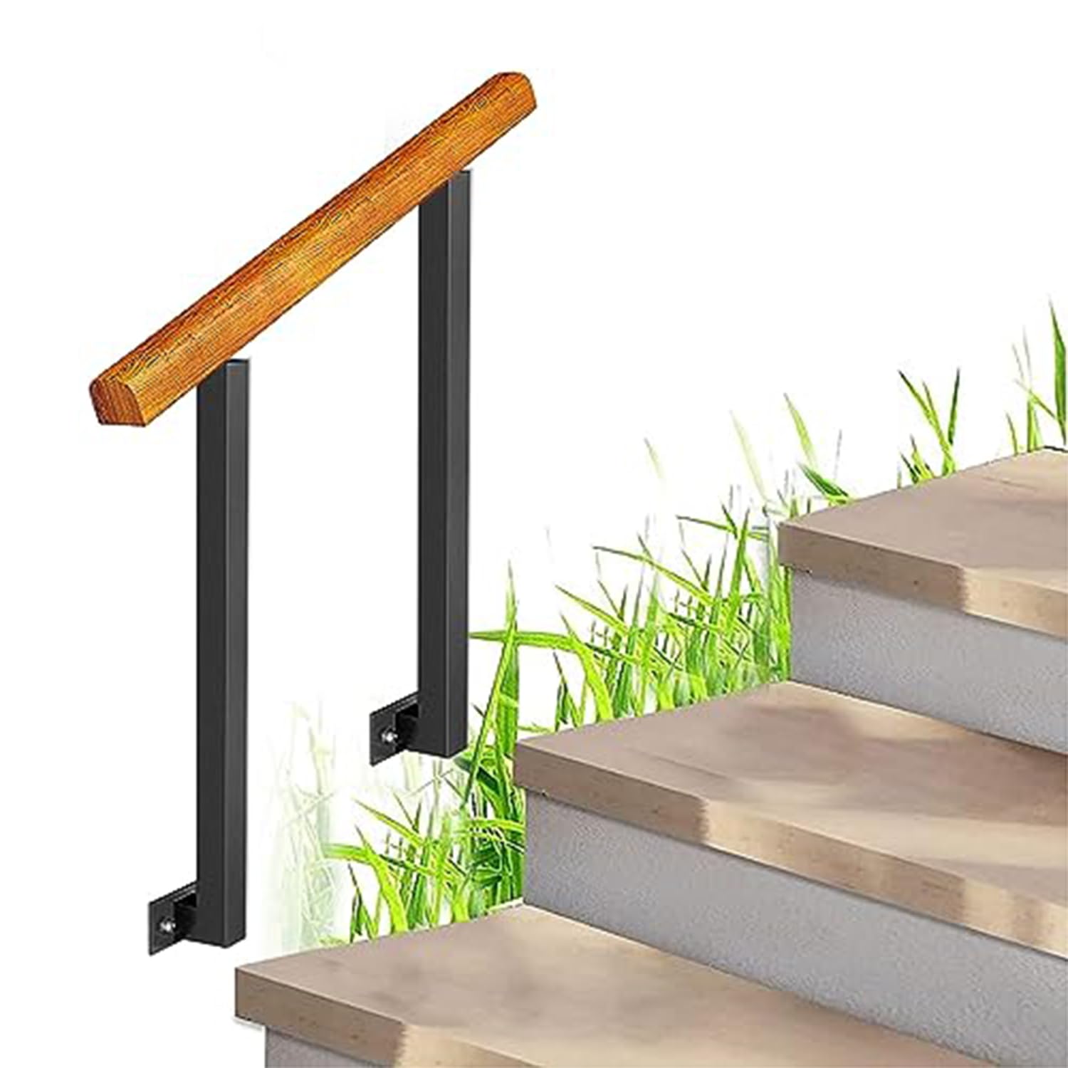 Rampe d'escalier extérieure moderne en kit de 95cm à 130cm pour terrasse et loft