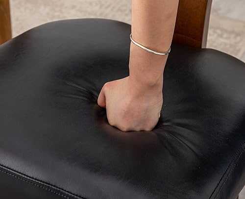 Miniatura 6 de Shunzhi Juego de 2 sillas de comedor tapizadas estilo casa de campo, modernas de mediados de siglo, sillas de cocina de piel sintética, sillas