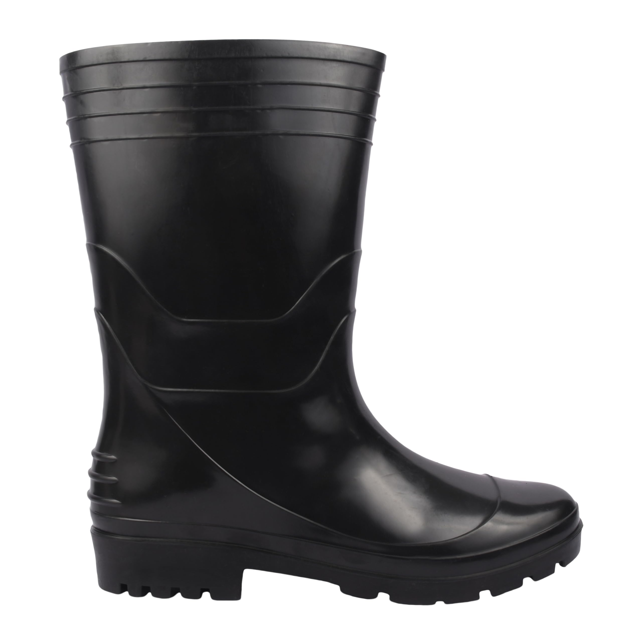 men's lightweight gum boots | 13 inch black anti-static, anti slip, water-resistant shoes for labour/worker purposes | safety boots