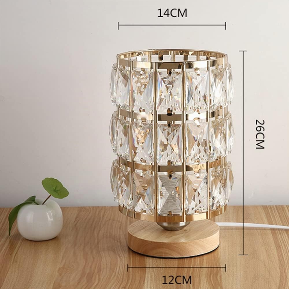 Lampe de Table en Cristal, Lampe de Chevet pour Décoration Intérieure, Cristal de Mode Créatif avec Douille E27, pour Salon Chambre Hôtel (Pas d'Ampoule) (B)
