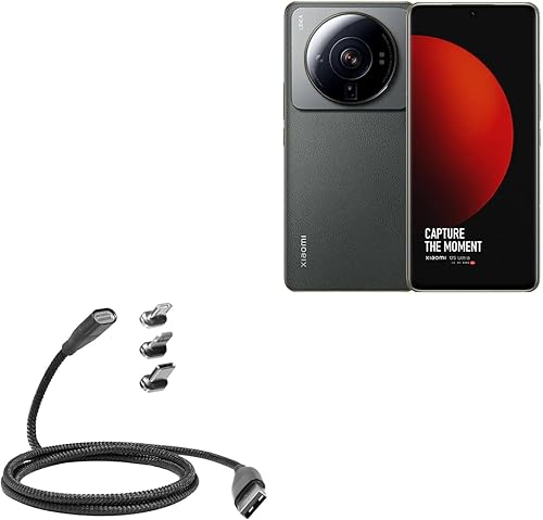 BoxWave Cable compatible con Xiaomi 12S Ultra - MagnetoSnap PD AllCharge Cable (100W), imán PD 100W Cable de carga USB tipo C Micro USB para Xiaomi