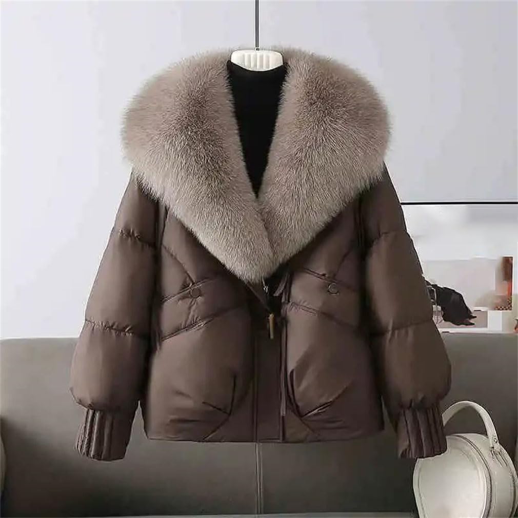 Warm Parka Coat Removable Collar Down Cotton-Padded Jackets Women's Outwear