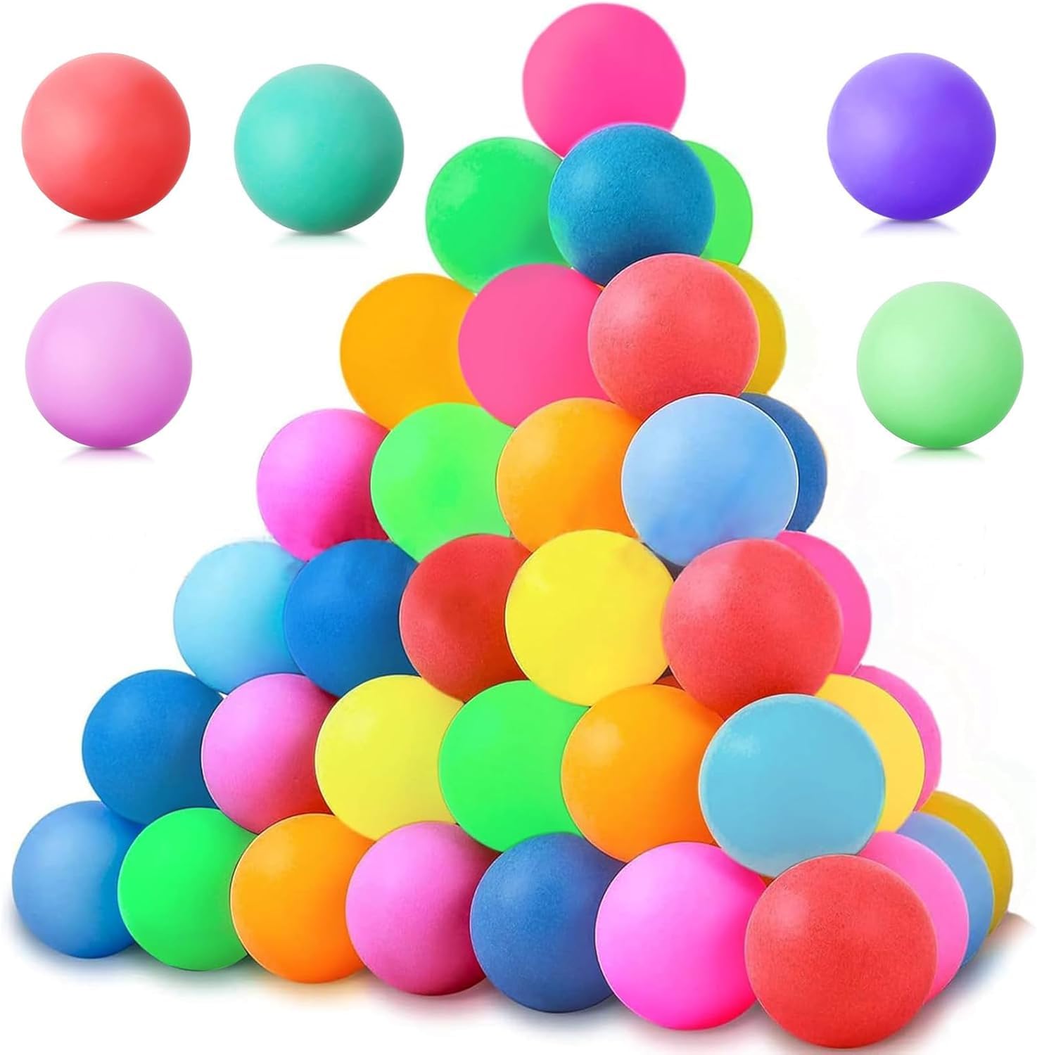 60 Piezas Pelotas de Ping Pong,40mm Pelotas de Ping Pong de Coloridas,Reutilizable Tenis de Mesa,Tenis de Mesa estándar Adecuado para Adultos y Niños