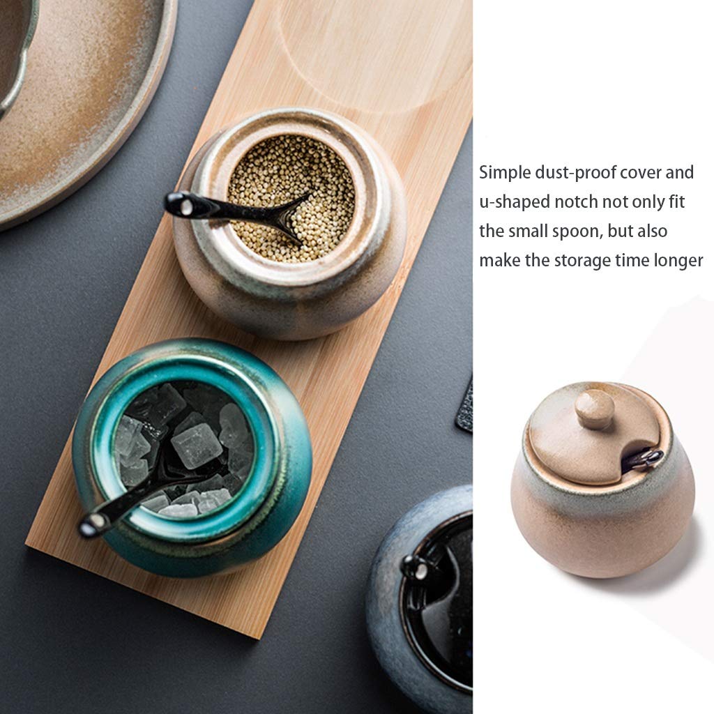 JIY-Spice Garnki ceramiczne przyprawy słoik kuchenny artykuły gospodarstwa domowego shaker przyprawy zestaw przyprawowy butelka kostium trzyczęściowy (rozmiar : F)