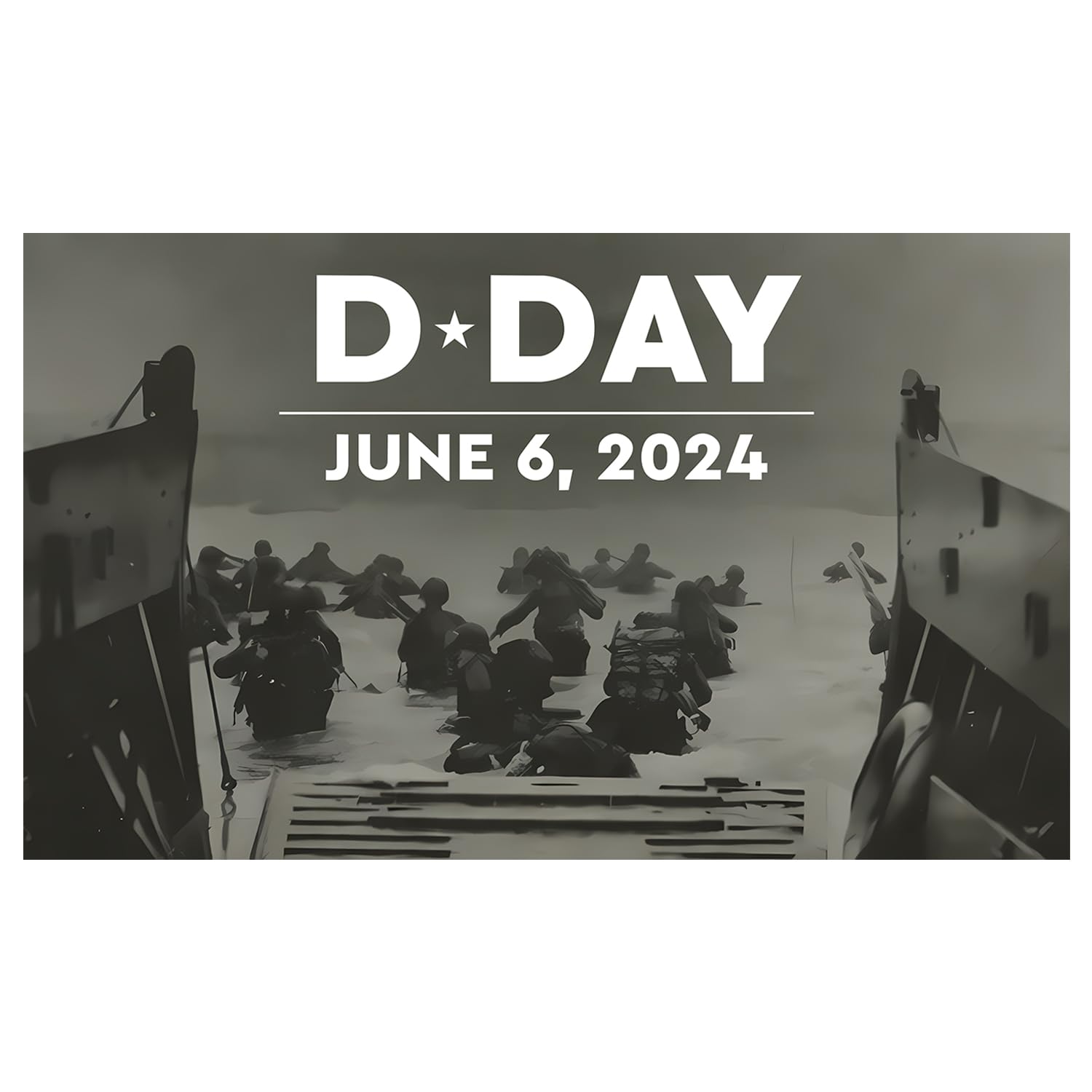 D Day 80th Anniversary Flag, D DAY 80th Anniversary Decorations, 80th Anniversary of d Day Landing Flags,90 * 150cm (D)