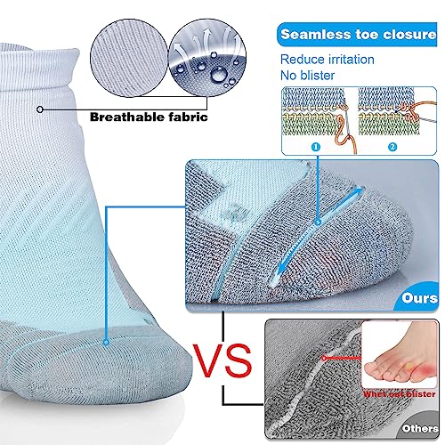 Image of Hylaea No Show Running Athletic Anti-Blister Wicking Coolmax Socks, Seamless Anti-odor