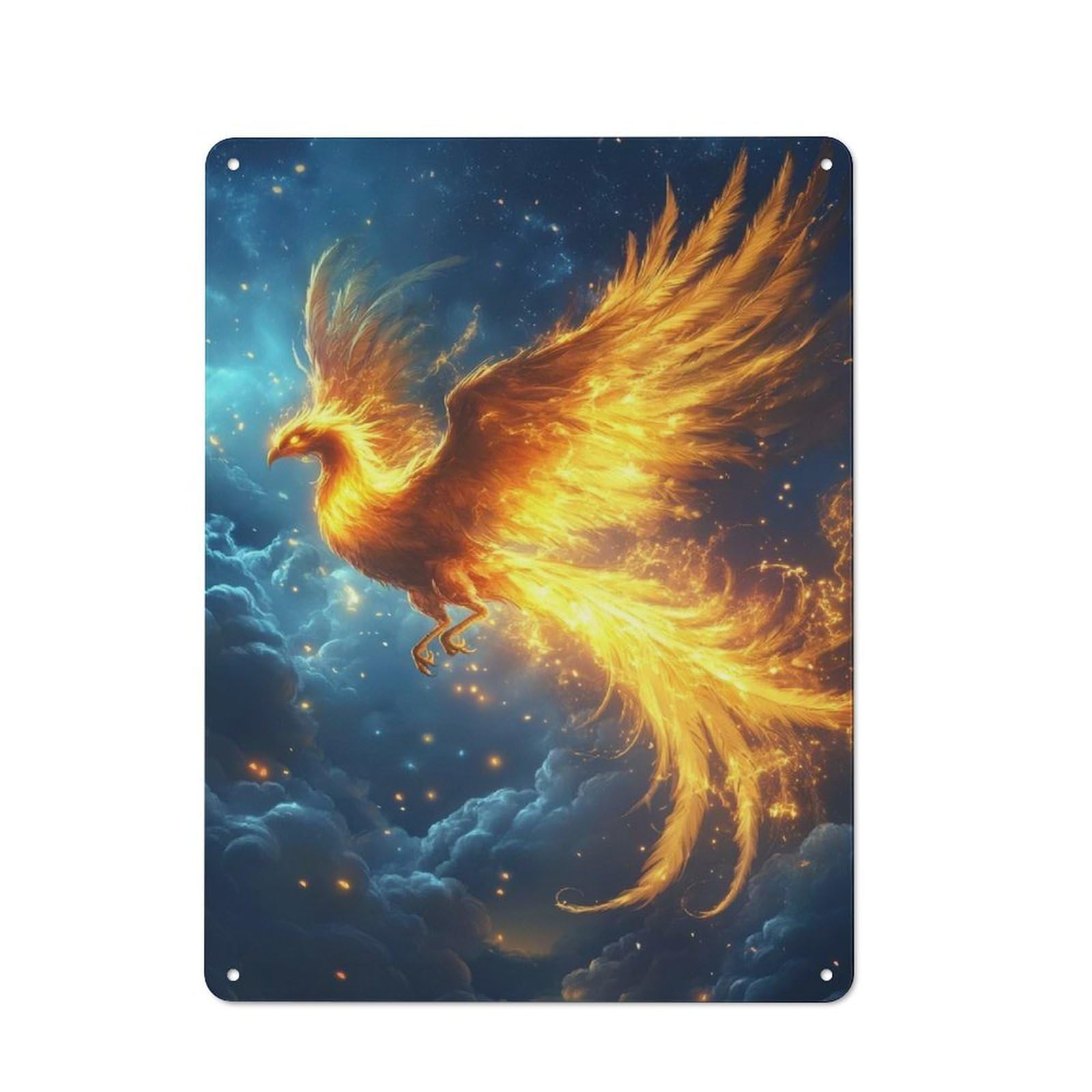 40x30cm Retro Metal Plaque with Phoenix in Flight for Garage Or Workshop, Housewarming Present for People Styling Garage And Workshop