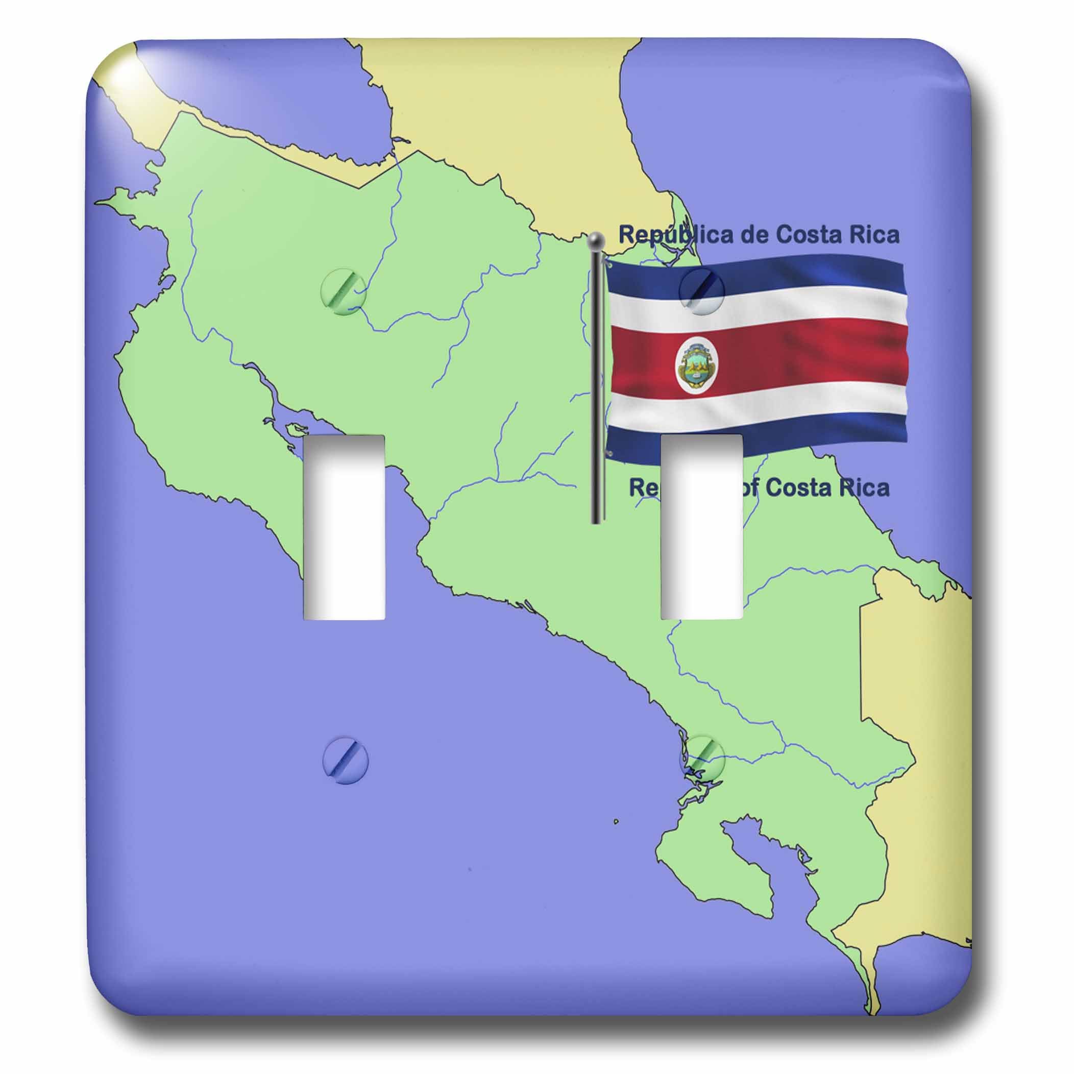 Carte du Costa Rica bilingue plaque interrupteur 3dRose lsp_47675_2 pour salon et bureau