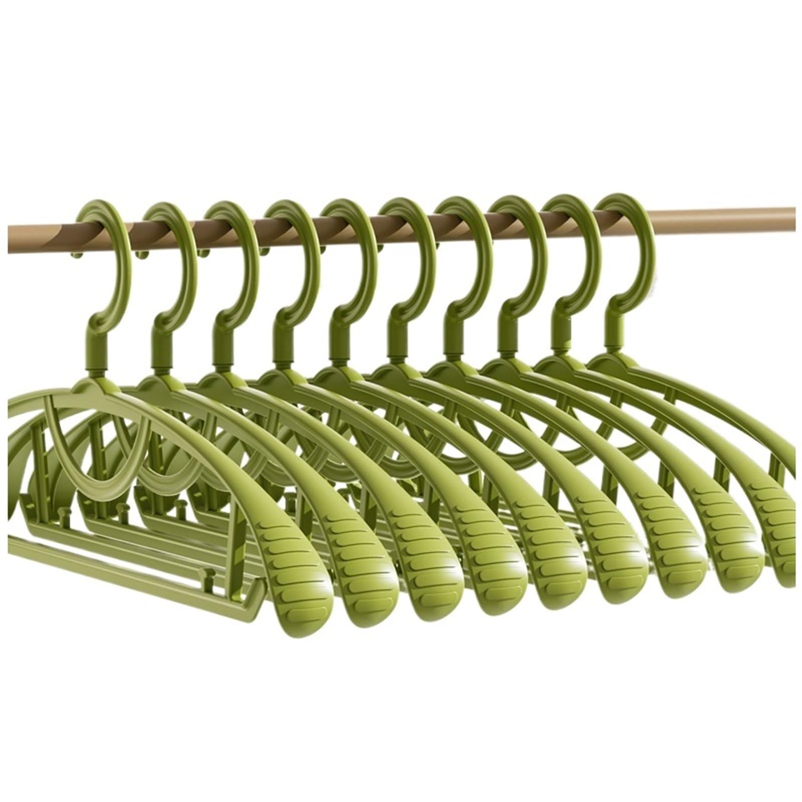 Hangers Hangers Multi-Functional Wide-Shoulder Non-Slip Drying Rack Thickened Clothes Support Coats Hanger(Green,10pcs)