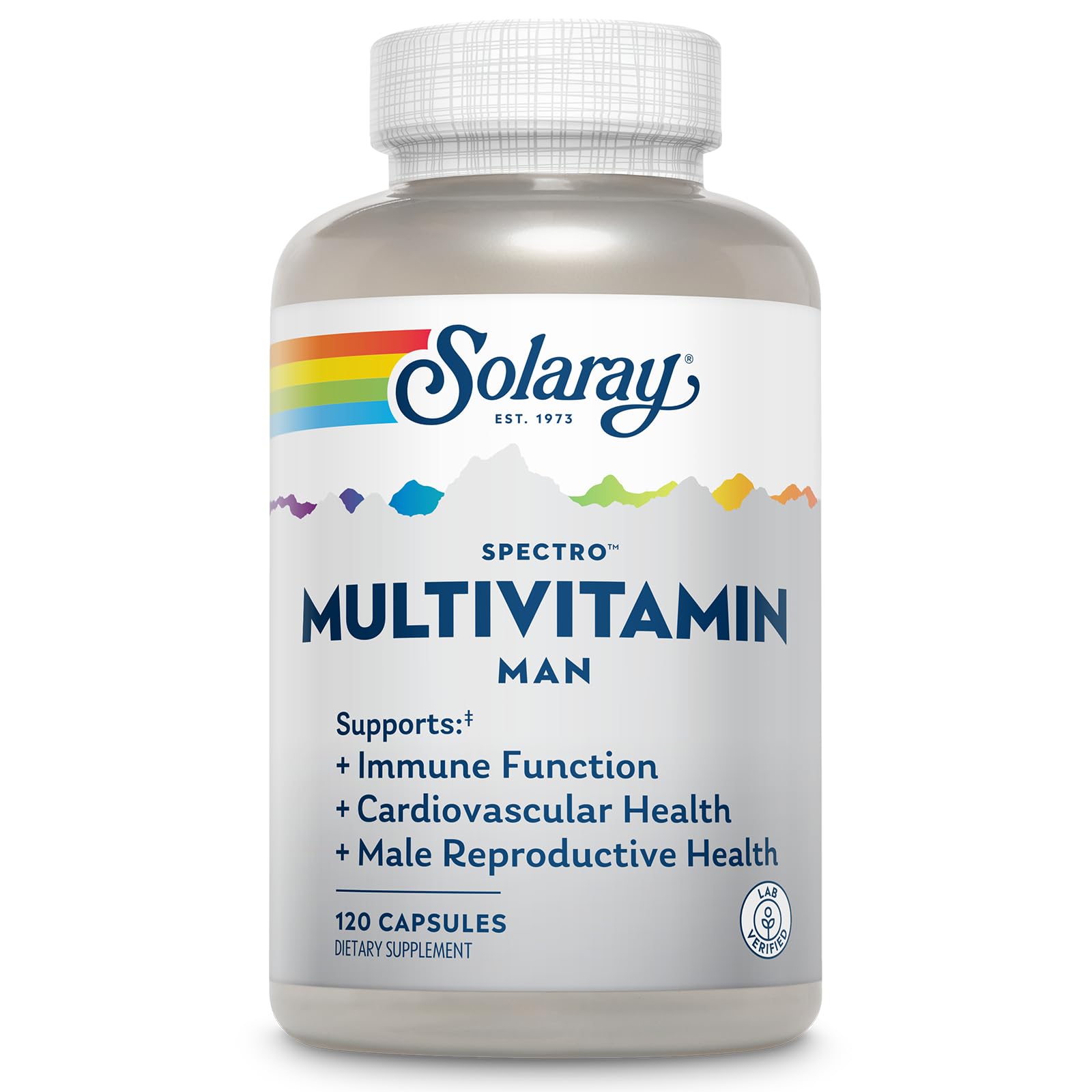 Spectro Multivitamin for Men, Men's Multivitamin for Energy and Overall Wellness with Saw Palmetto, Pumpkin Seed, Digestive Enzymes, and More, 60-Day Guarantee, 30 Servings, 120 Capsules