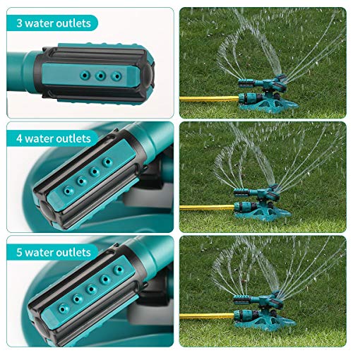 WISDOMWELL Garden Sprinkler Adjustable water spray range Suitable for large areas of lawn Automatic 360 Degree 3 Arm Rotating Sprinkler System Sprinklers (1Sprinkler+4Connectors+2 Sprinkler Head) 4 WISDOMWELL Garden Sprinkler Adjustable water spray range Suitable for large areas of lawn Automatic 360 Degree 3 Arm Rotating Sprinkler System Sprinklers (1Sprinkler+4Connectors+2 Sprinkler Head) - Image 4