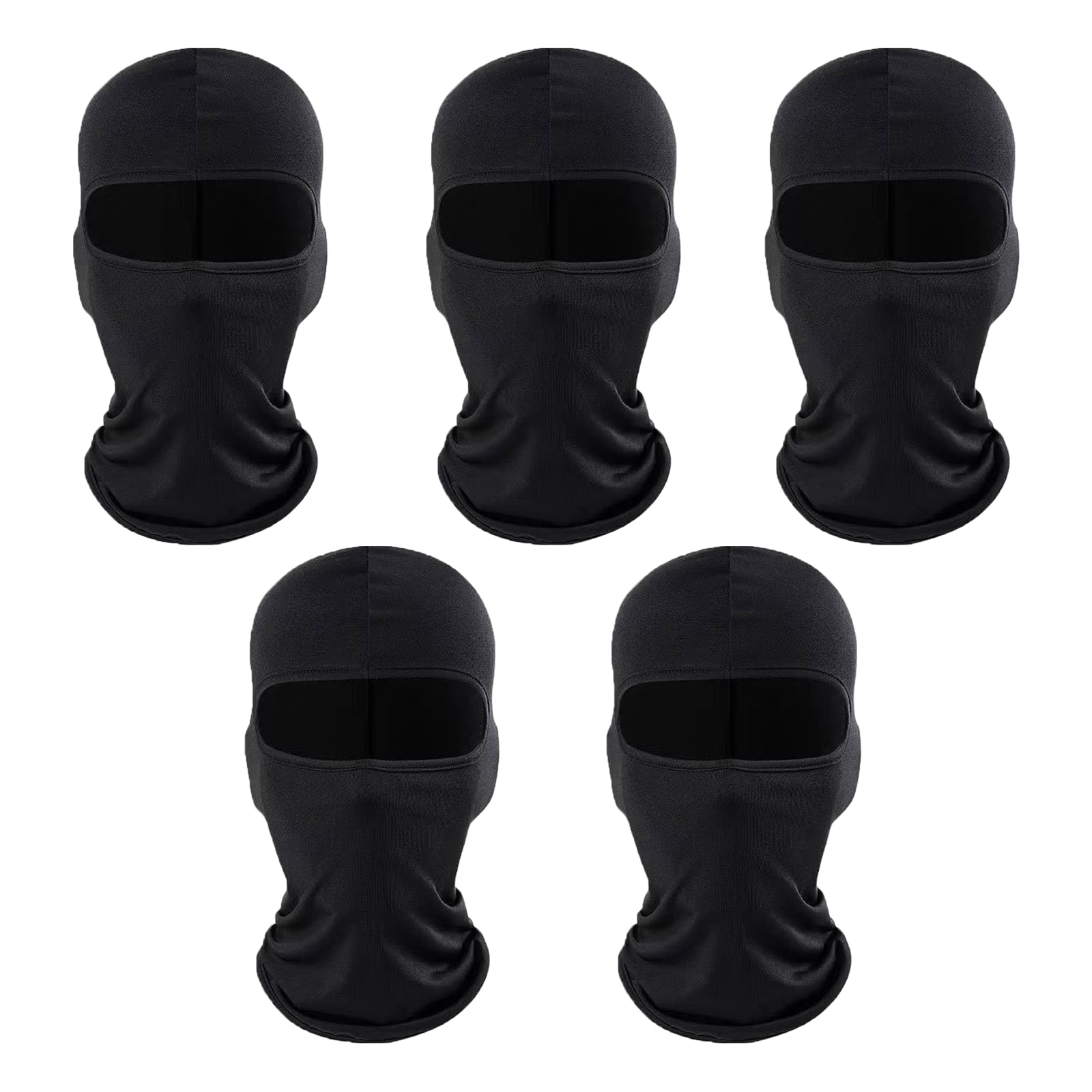 SEFIRST 5 Pcs Balaclava Black Ski Face Mask, Motorcycle Cycling Neck Warmer for Helmet, UV Windproof Protector Scarf for Men/Women, Balaclavas Mask for Skiing, Snowboarding, Cycling, Running