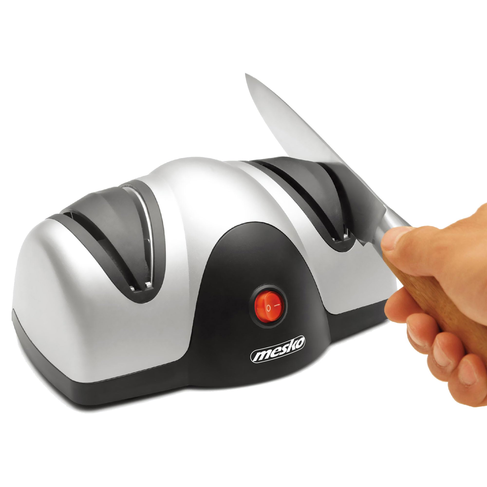 Mesko MS4516 Affilacoltelli elettrico professionale, guide inclinate per affilatura e lucidatura, ideale coltelli da cucina, forbici, 40 W