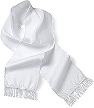 1920's Gangster White Scarf with Tassels 20's Gatsby Mafia Long Shawl Theme Party Fancy Dress Costume Accessory for Men Women
