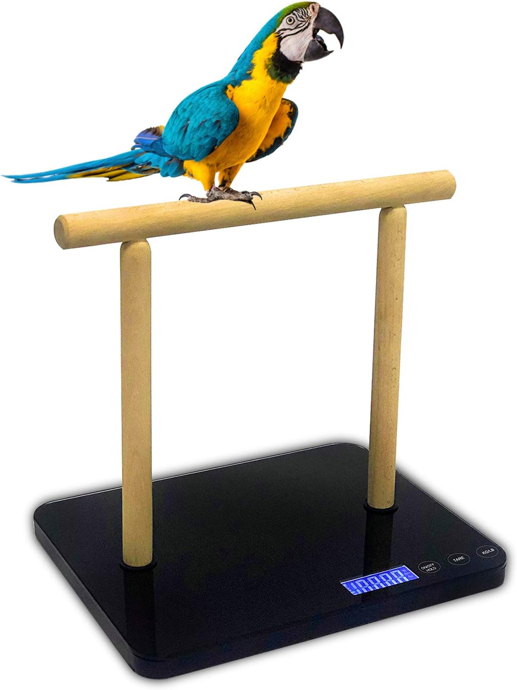 MINDPET-MED Digital Bird Scale with Perch, Bird Scale Grams, Max 44lbs, Capacity with Precision up to ±1g, Black, Suitable for Parrot…