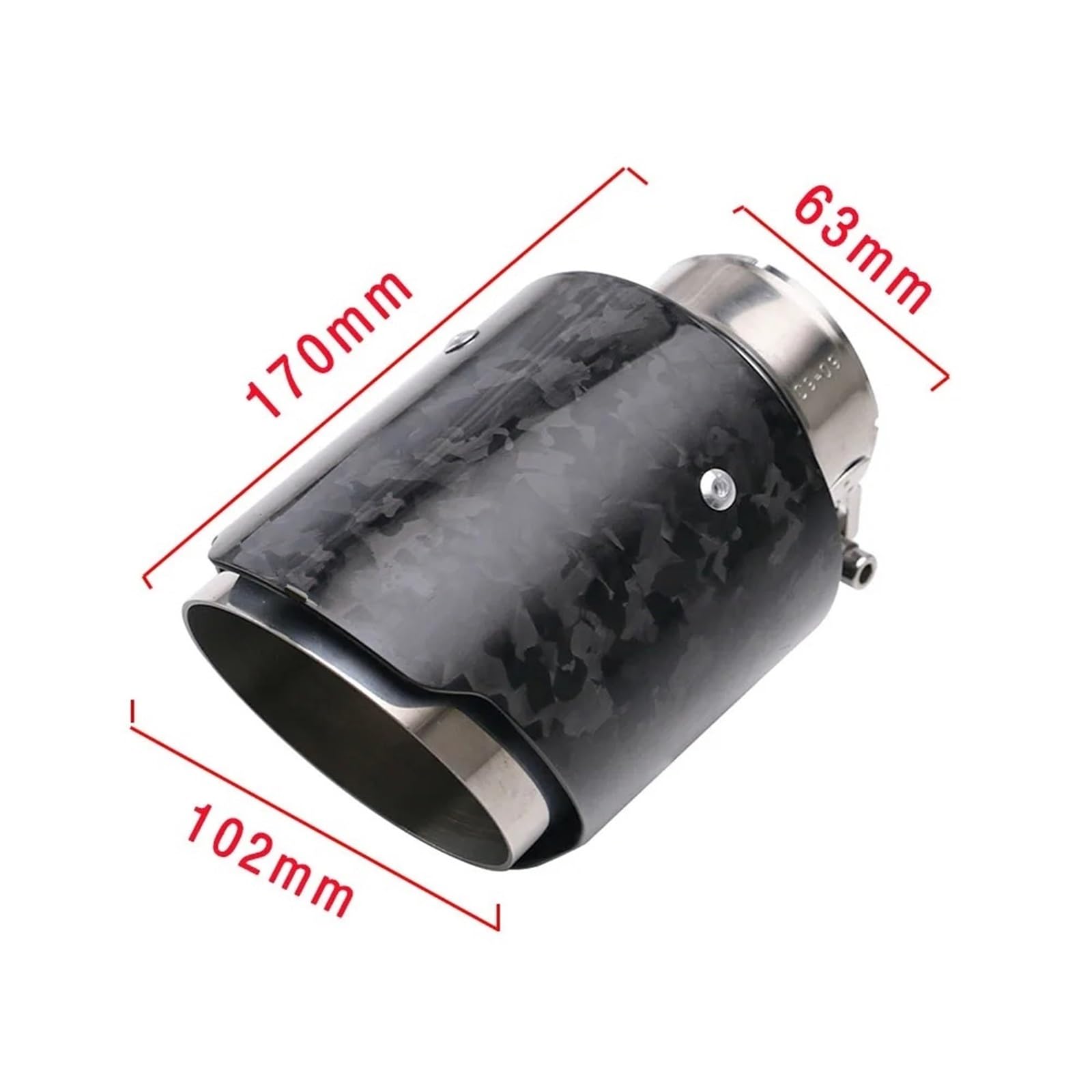 Scarico Tubo Terminali Di Scarico In Fibra Di Carbonio Lucida Da 102 Mm, Terminali Di Scarico Universali