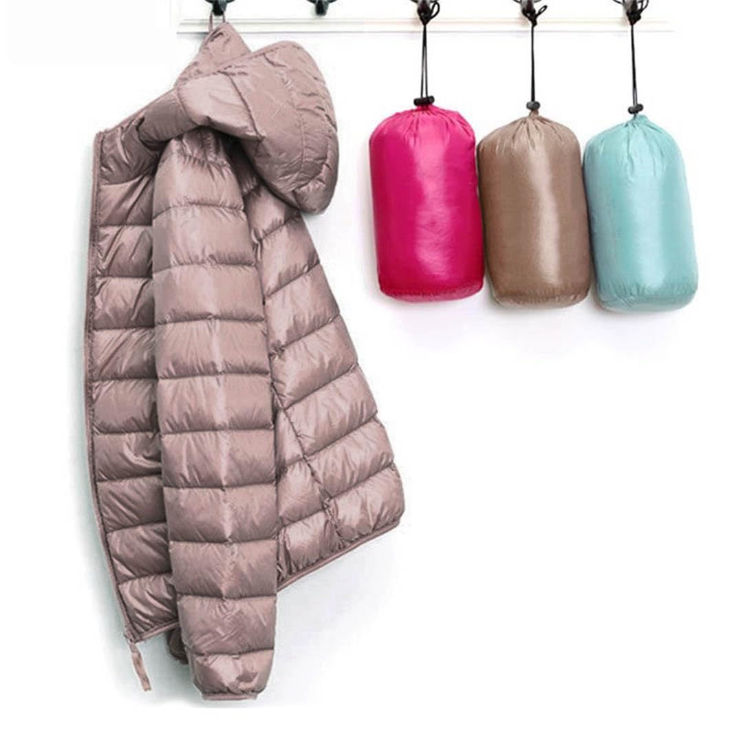 Piumino Sottile Autunno Inverno Piumino Bianco Con Cappuccio Piumino Portatile Femminile