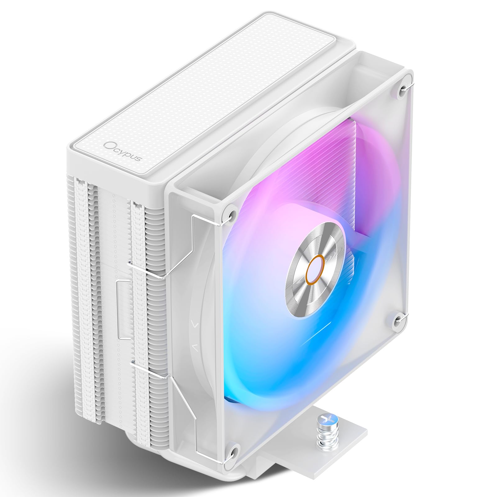 Delta A40 ARGB CPU Cooler,CPU Air Cooler with ARGB Function,120MM Hydraulic Bearing Silence PWM Fan,4 Copper Heat Pipes,Computer CPU Cooling Fan for AMD AM4/AM5,Intel LGA 115X/1200/1700/1851,WH Single-Tower WHITE