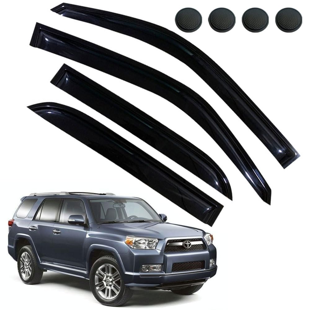 Photo 1 of Rain Guards for Toyota 4Runner 1996-2002, Tape-on Side Window Deflectors for Toyota 4Runner, Window Visors for Toyota Cars, for Toyota Car Accessories 4 Rain Guards ? 4 Car Coasters