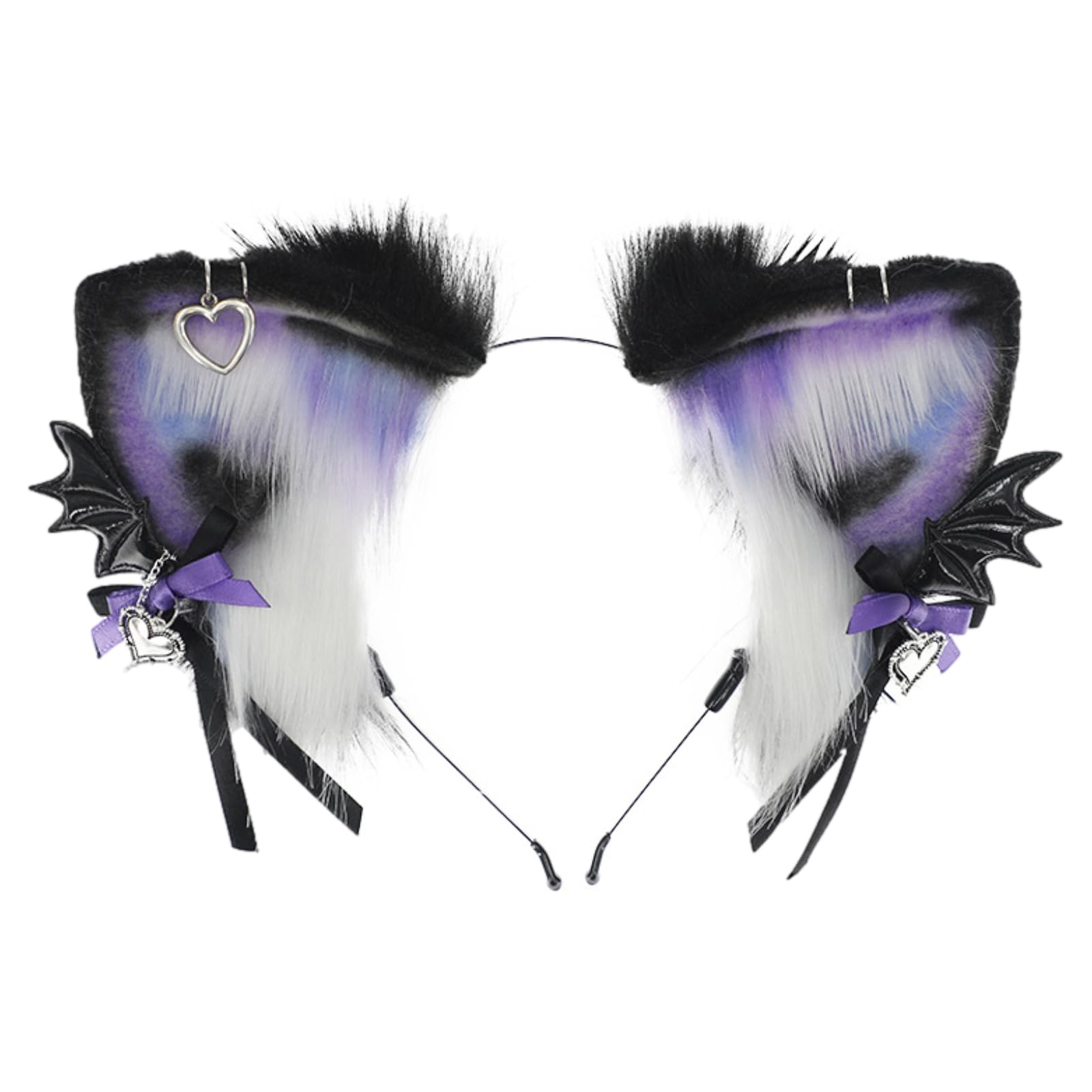 JilneedFaux Fur Headbands for Women Furry Fox Cat Ears Headband Goth Halloween Fancy Cosplay Animal Ear Hair Accessories