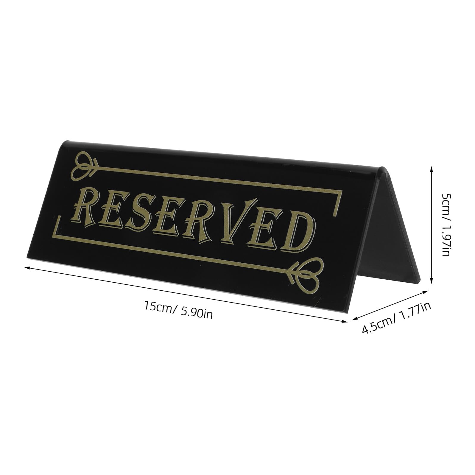 Hohopeti 10 Letreros Acrílicos Reservados para Mesa Negros, Doble Cara, Tamaño Compacto, para Restaurante, Boda, Fiesta y Eventos, Señal de Reserva de Invitados, Organizadores de