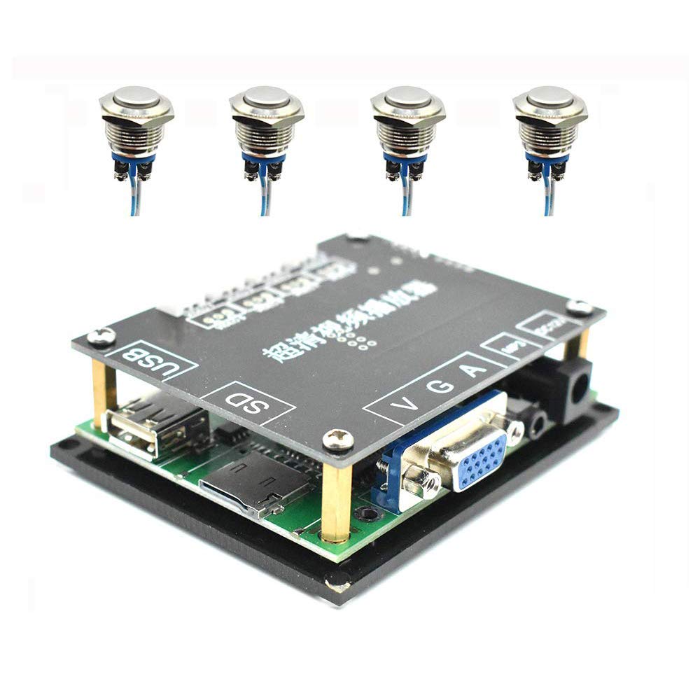 Escape Room Props HD Video Player, 4 Buttons for 4 Different Videos, Supports VGA, SD Card, USB, Most Formats