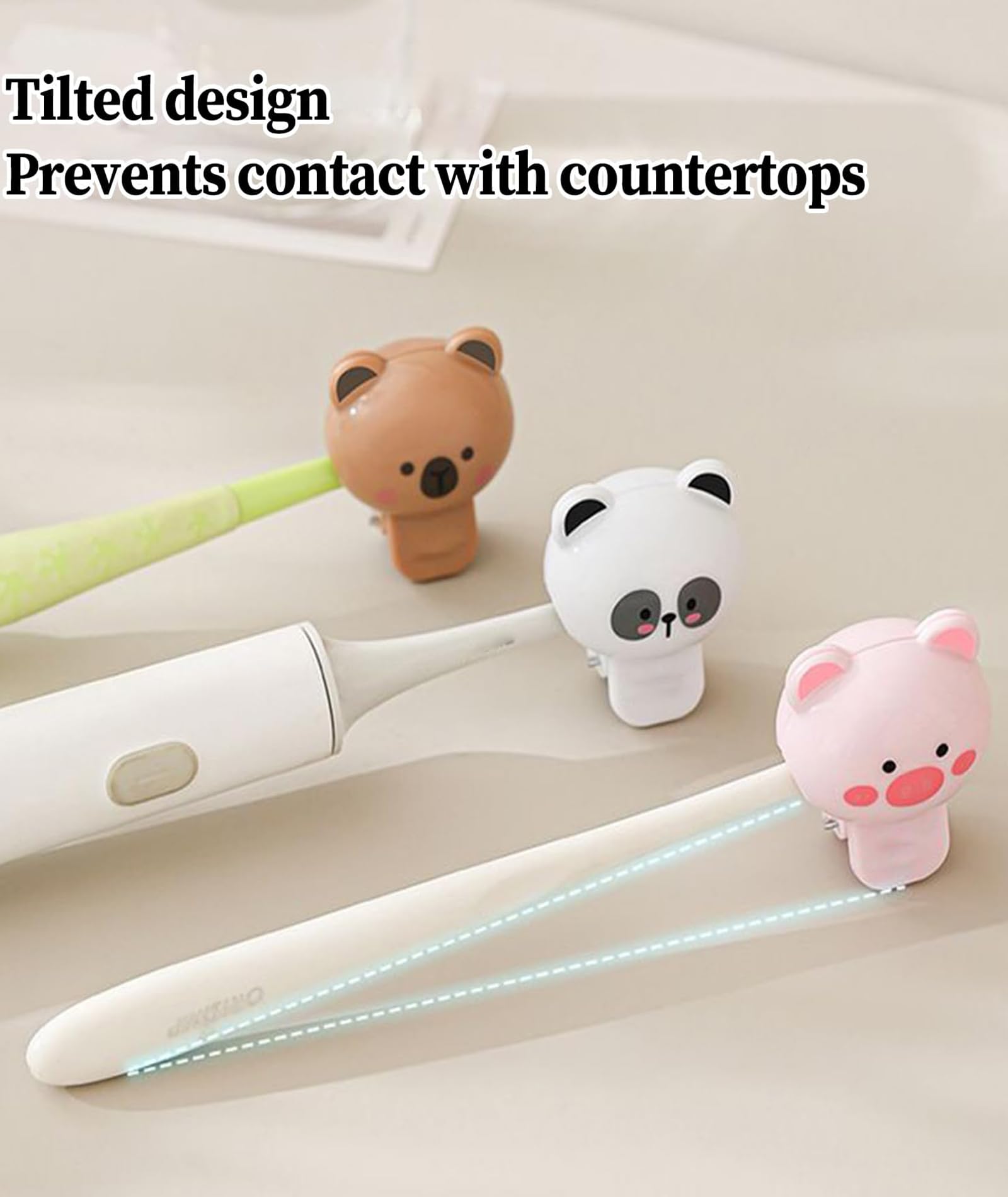 Zbdroxygen 4Pcs Animal Toothbrush Cover Case, Travel-Friendly Tooth Brush Cap Cover with Breathable Design, Cute Animal-Themed Toothbrush Cover for Families and Travel 2