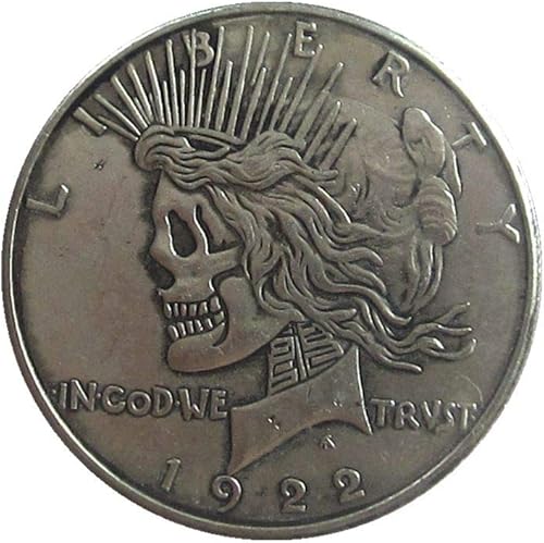 Miniatura 1 de Suiwouyou Hobo coins Nickel 1922 - Llavero con dos caras de dólar de la paz gris mediano
