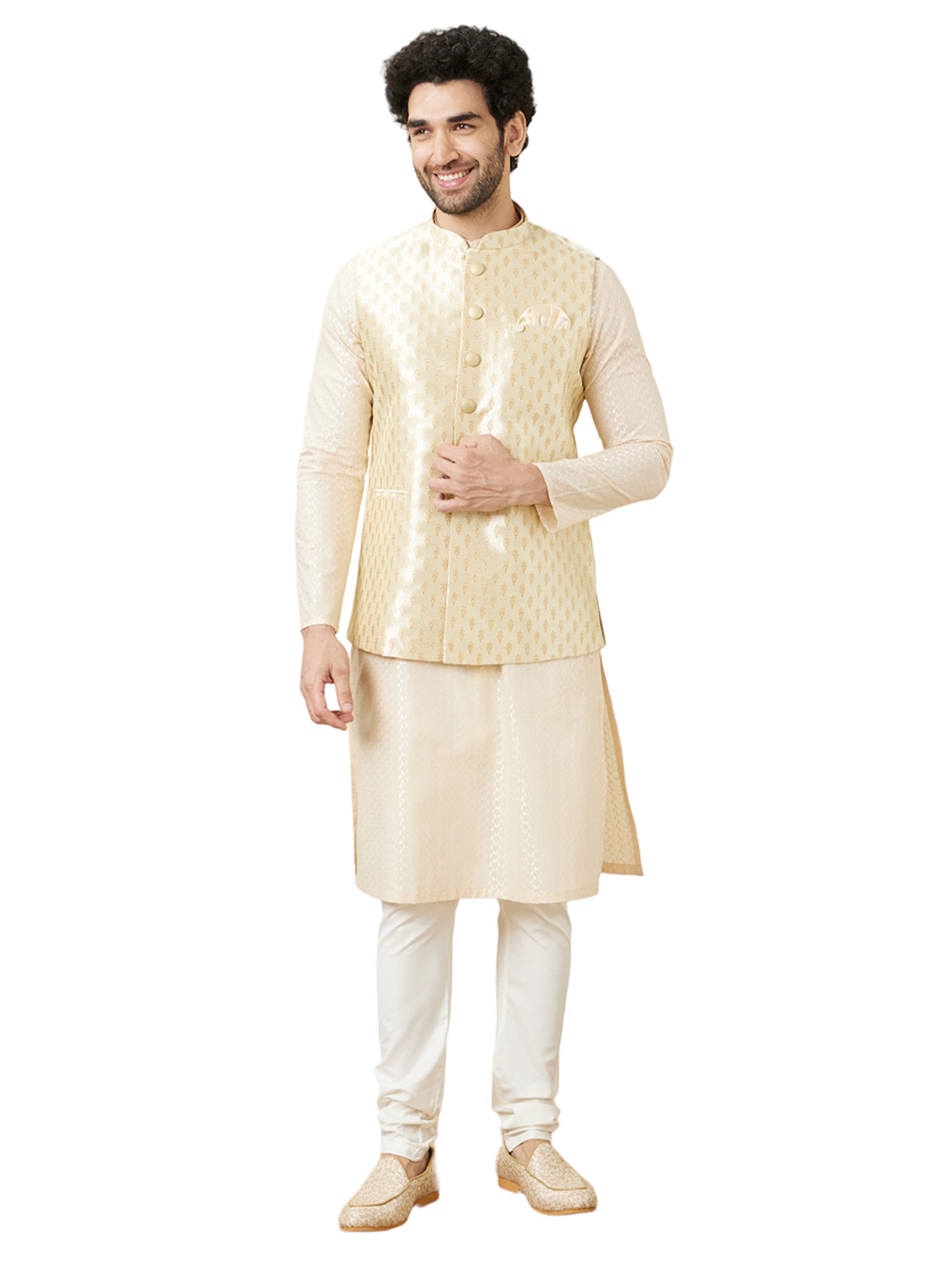 manyavar Men's Art Silk Traditional Jacket-picture-26