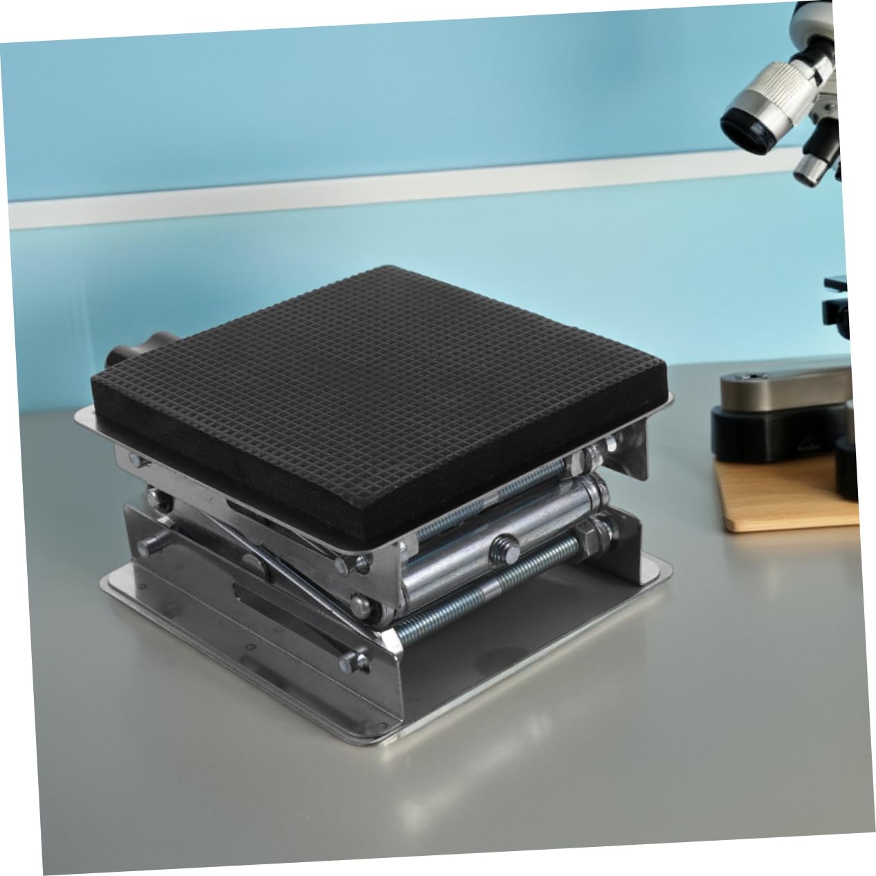 iplusmile 15kg Mesa Elevadora de Laboratorio de Acero Inoxidable Plataforma Ajustable de Gato Elevador de Tijera Rango de Capacidad para Uso Laboratorio
