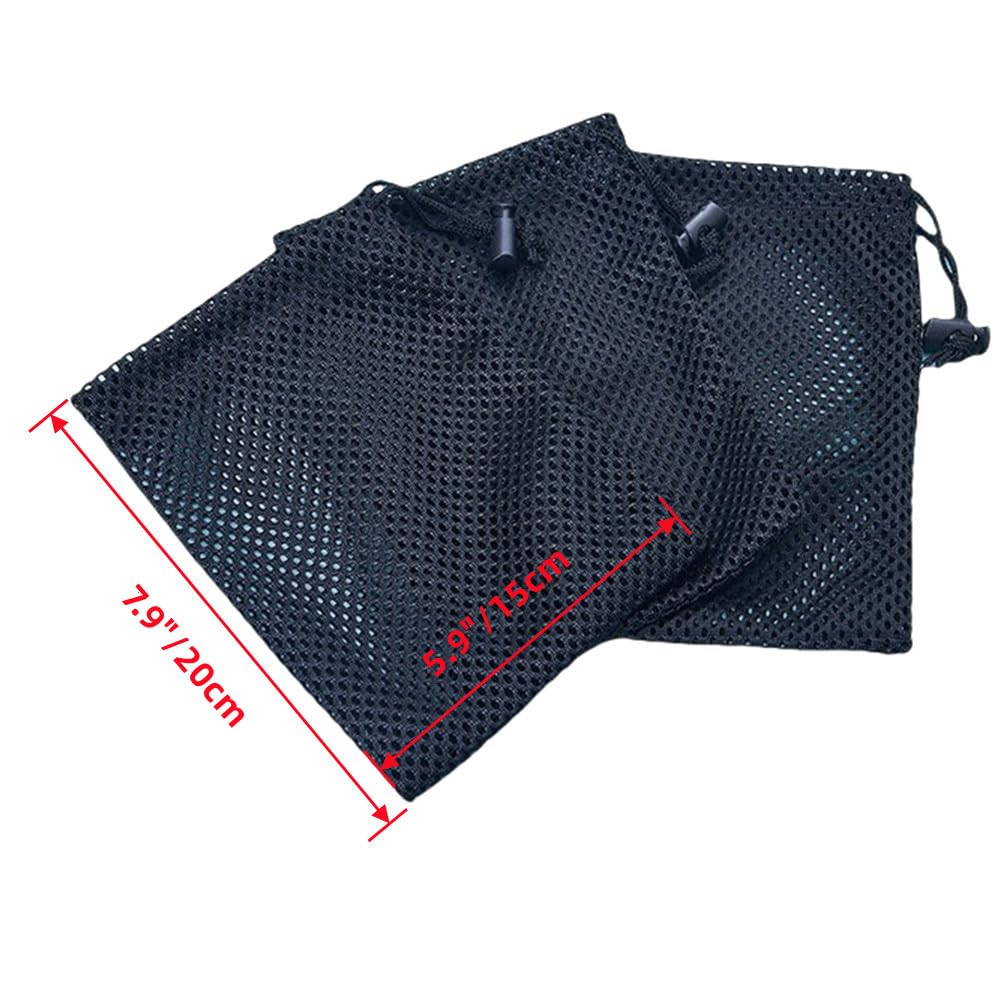 12 Sacchetti A Rete In Nylon Nero Con Coulisse, Piccole Borse Da Viaggio 15x10 Cm, Portaoggetti Traspiranti