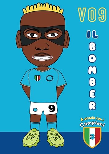 Quaderno a righe A4 | Rigatura 1R | Pe lui, ideale per scuola, ufficio, tempo libero, calligrafia e scrittura: I protagonisti dello scudetto del Napoli campione d'Italia | Il Bomber Osihmen