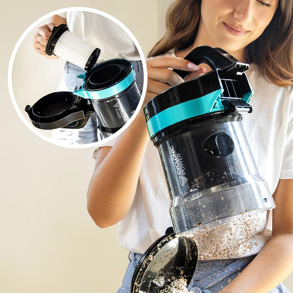 Cecotec Aspirapolvere a Traino senza Sacco Conga Rocksta Cyclonic Plus. 800W, Serbatoio Grande Capacità 2L, Filtro HEPA, Include Tubo Telescopico Metallo Regolabile e Accessori per Mobili e Angoli