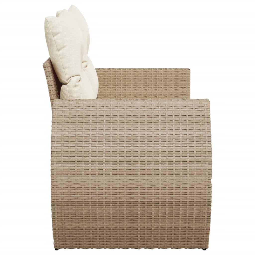 Festnight Divano da Esterno con Contenitore, Divanetto da Esterno 2 Posti, Salotto da Giardino, Divano Rattan Esterno, con Cuscini in Polyrattan Beige
