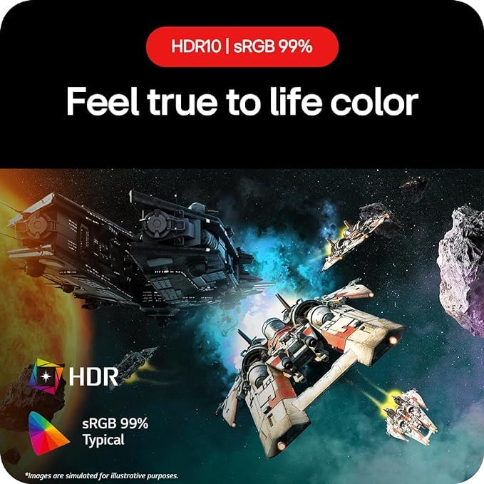 Image of LG Ultragear Gaming Monitor 24GS60F, 24 Inch, 1080P, 180Hz, 1Ms Response Time, HDR 10, NVIDIA G-Sync & AMD Freesync Compatible, Smart Energy Saving, LCD Displayport, HDMI