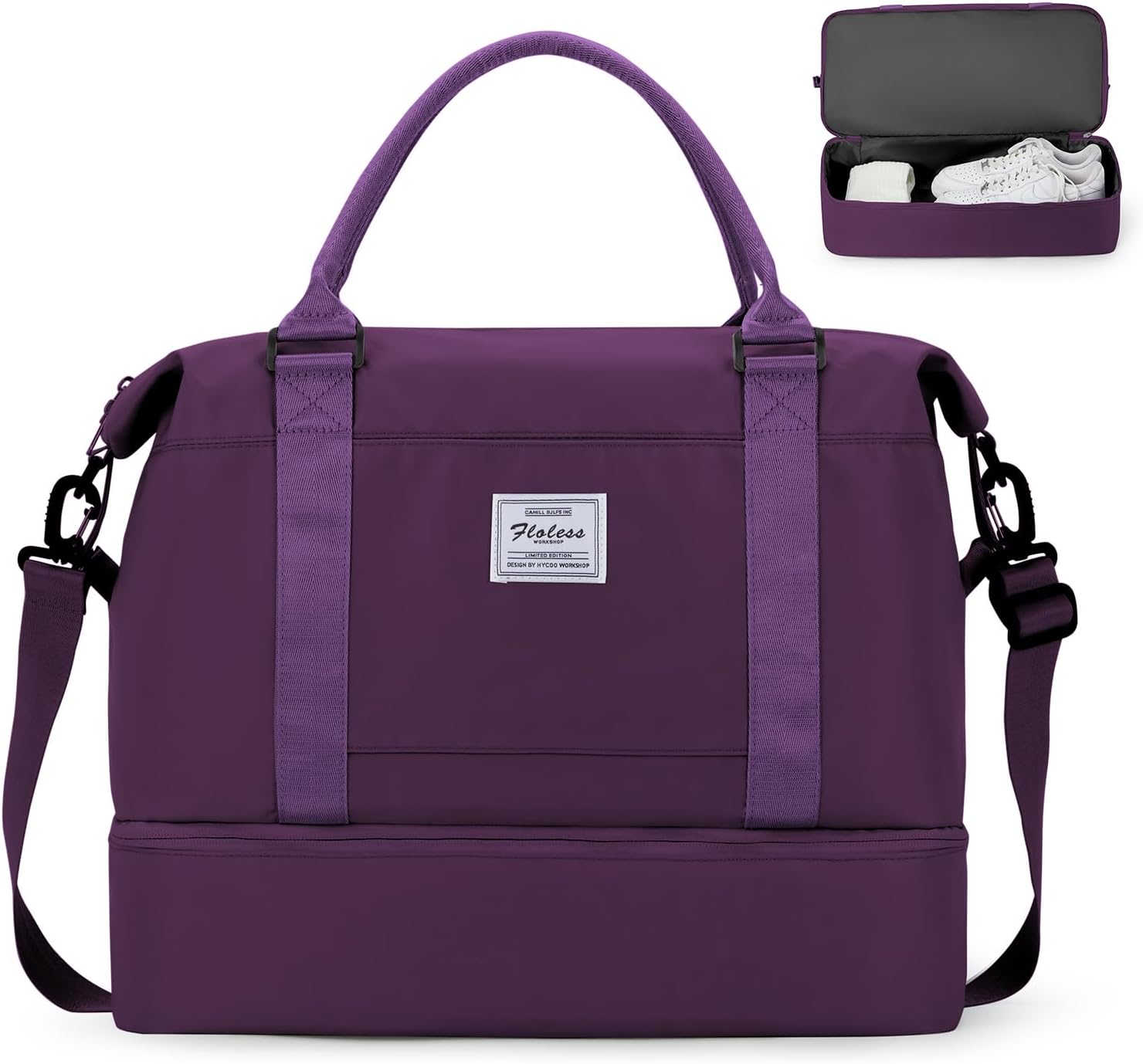 WEPLAN Easyjet Travel Bag 45 x 36 x 20 cm Travel Bag Hand Luggage Cabin Bag Airplane Bag Under Seat Suitcase Weekend Men and Women Lightweight Waterproof Carry Bag Separate Sports Bag, A15-Dark Purple WEPLAN Easyjet Travel Bag 45 x 36 x 20 cm Travel Bag Hand Luggage Cabin Bag Airplane Bag Under Seat Suitcase Weekend Men and Women Lightweight Waterproof Carry Bag Separate Sports Bag, A15-Dark Purple